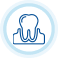Stylized blue octopus logo inside circle